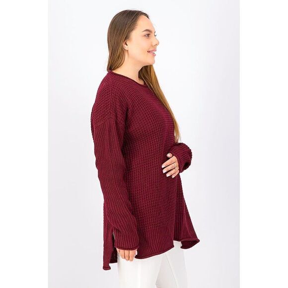 Pinque Women Crew Neck Long Sleeves Textured Sweater Size S - Picture 3 of 9